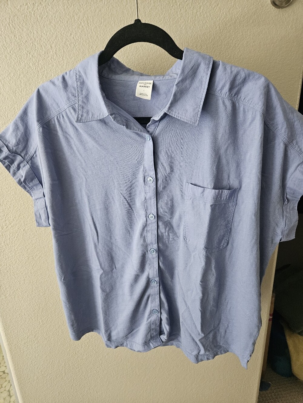 Melrose & Market Pale Blue Short-Sleeve Button-Down Shirt